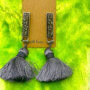 Grey styles earrings